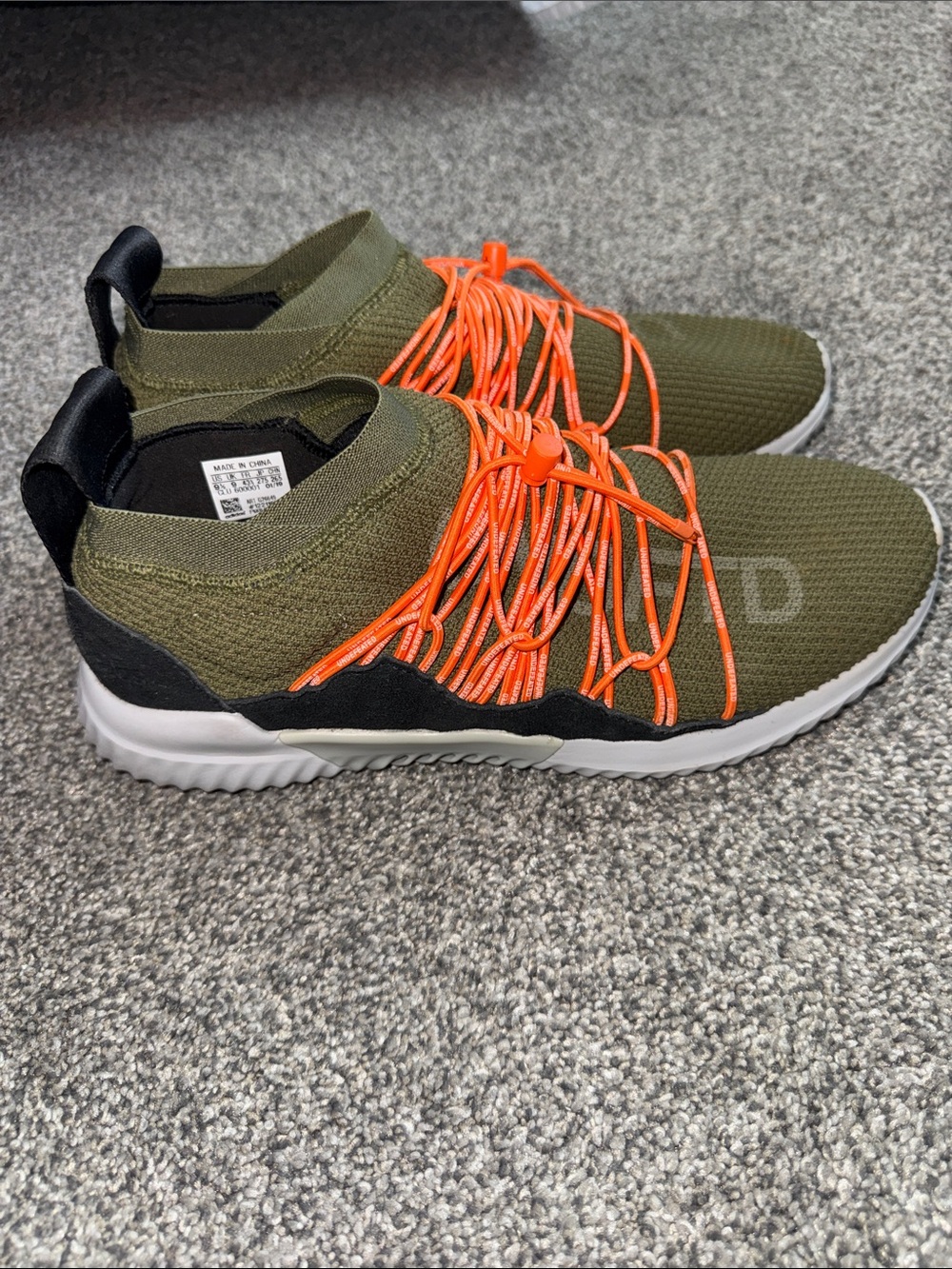 Adidas x Undefeated Climacool Mens Size Olive Green Gray Orange Mens Sz 9.5